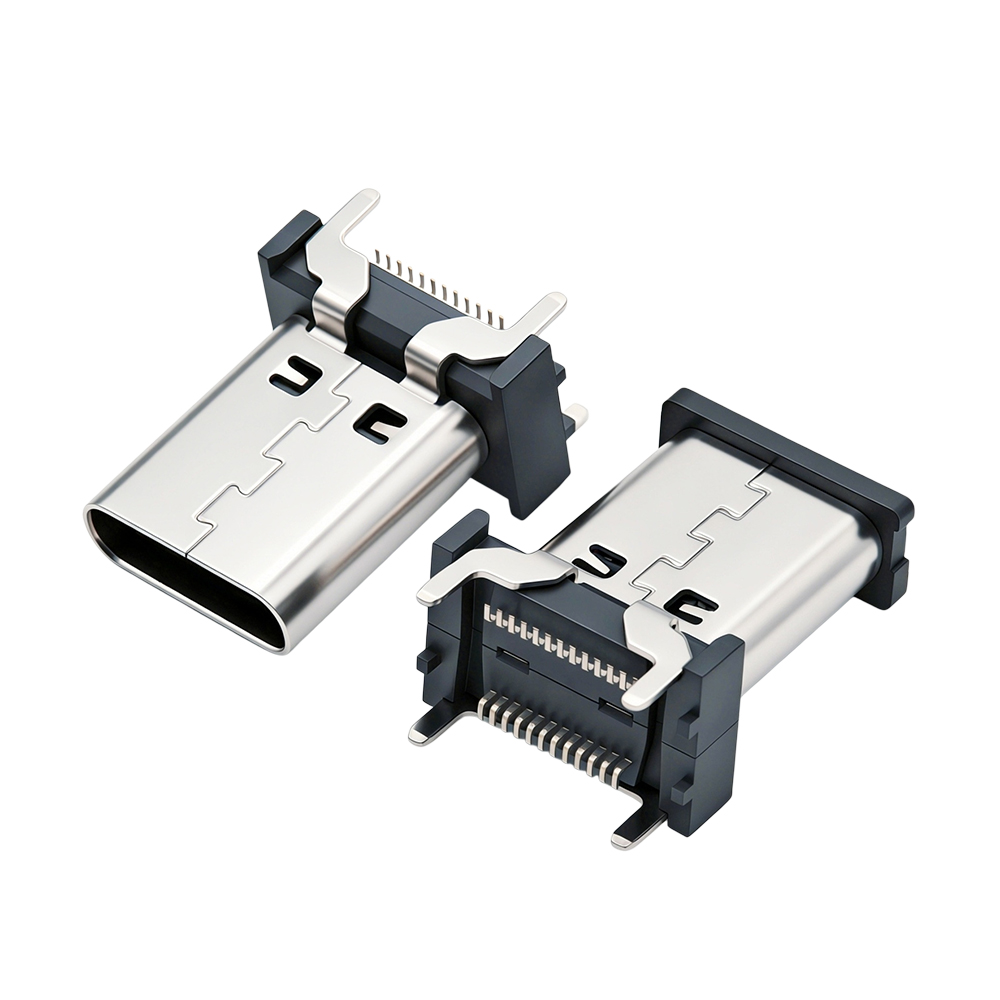 Type-C母座24p立贴高度11.5-12.0-13.0-13.5mm四脚插板